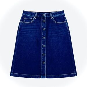 Ann Taylor Petite Dark Blue Denim Jean Skirt 2P